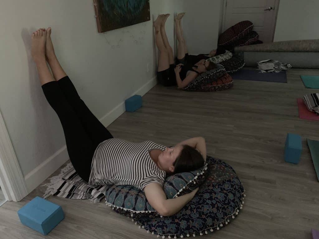 prenatal yoga legs up the wall